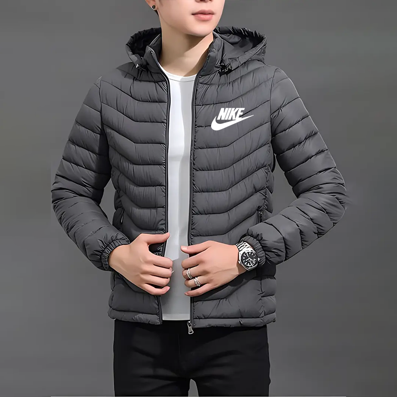 Elegancka kurtka z kapturem i zamkiem