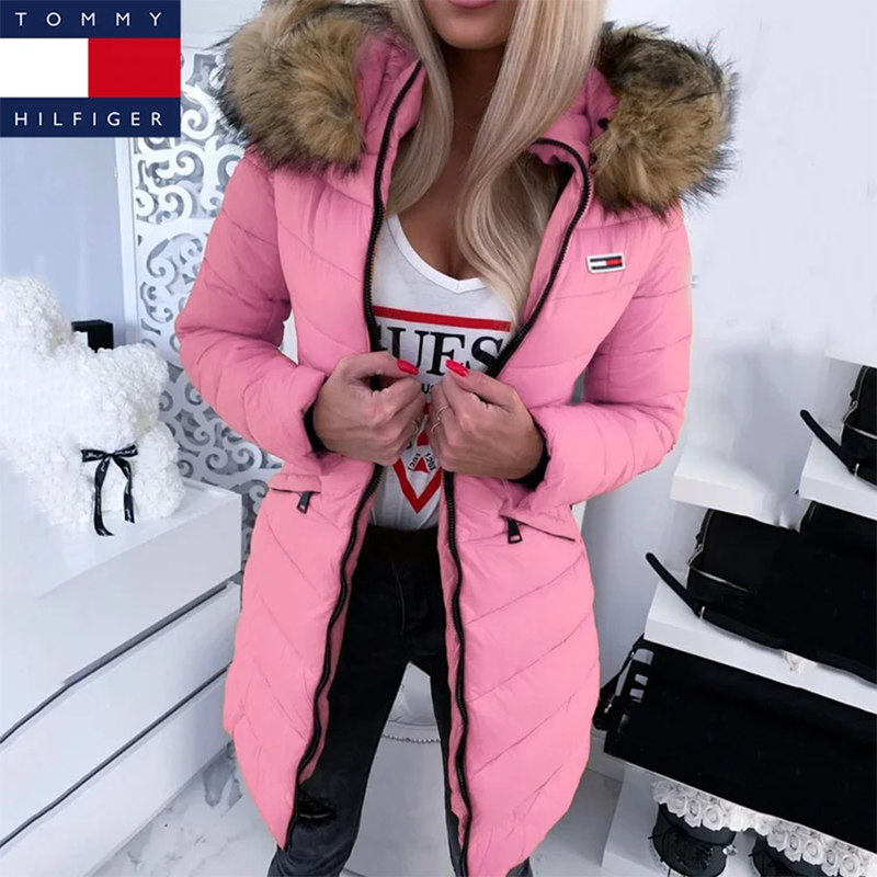 Damski płaszcz puchowy z kapturem